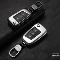 PREMIUM Alu Schlüssel Etui passend für Volkswagen, Audi, Skoda, Seat Autoschlüssel  HEK12-V3