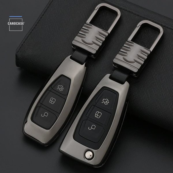 Alu Hartschalen Schlüssel Cover passend für Ford Autoschlüssel HEK13-F