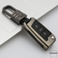 Alu Hartschalen Schlüssel Cover passend für Volkswagen, Audi, Skoda, Seat Autoschlüssel  HEK13-V3