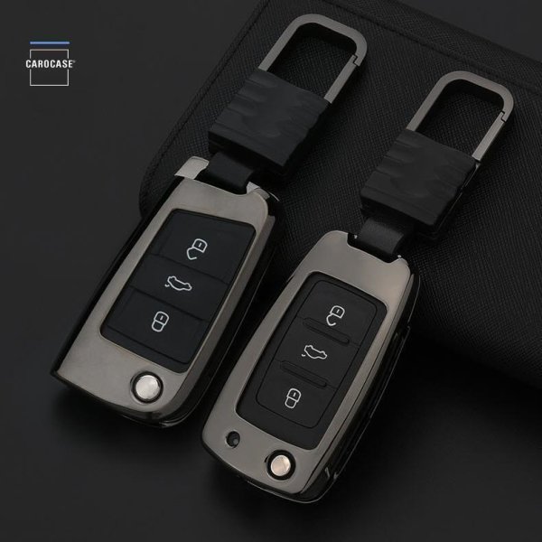 Alu Hartschalen Schlüssel Cover passend für Volkswagen, Skoda