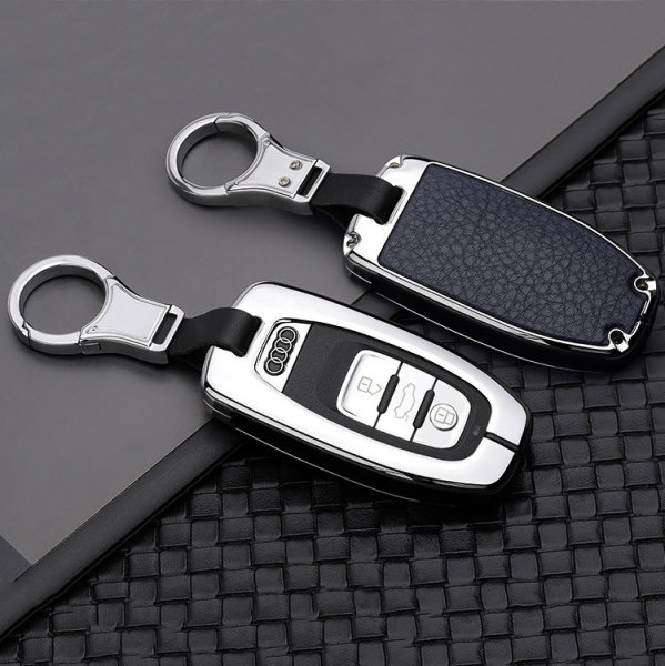 Aluminium, Alcantara Schlüssel Cover passend für Audi Schlüssel