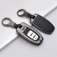 Cover Guscio / Copri-chiave Alluminio, Pelle compatibile con Audi AX4