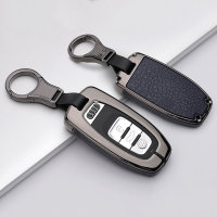 Aluminium, Leder Schlüssel Cover passend für Audi Schlüssel  HEK15-AX4
