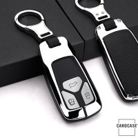 Aluminium, Leder Schlüssel Cover passend für Audi Schlüssel  HEK15-AX6
