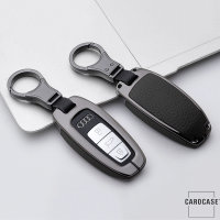 Aluminum, Leather key fob cover case fit for Audi AX7...