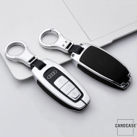 Aluminum, Leather key fob cover case fit for Audi AX7...