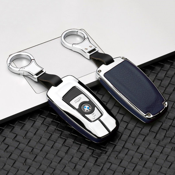 Aluminum, Alcantara/leather key fob cover case fit for BMW B6, B7