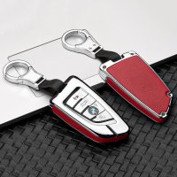 Aluminium, Leder Schlüssel Cover passend für BMW Schlüssel  HEK15-B6