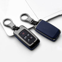 Aluminum, Leather key fob cover case fit for Land Rover, Jaguar LR1 remote key