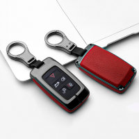 Aluminum, Leather key fob cover case fit for Land Rover, Jaguar LR1 remote key