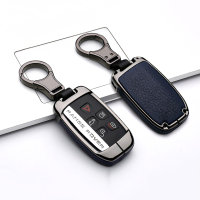 Aluminum, Leather key fob cover case fit for Land Rover, Jaguar LR2 remote key