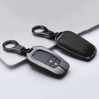 Aluminum, Leather key fob cover case fit for Toyota T3,...