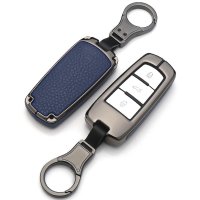 Aluminum, Leather key fob cover case fit for Volkswagen V6 remote key