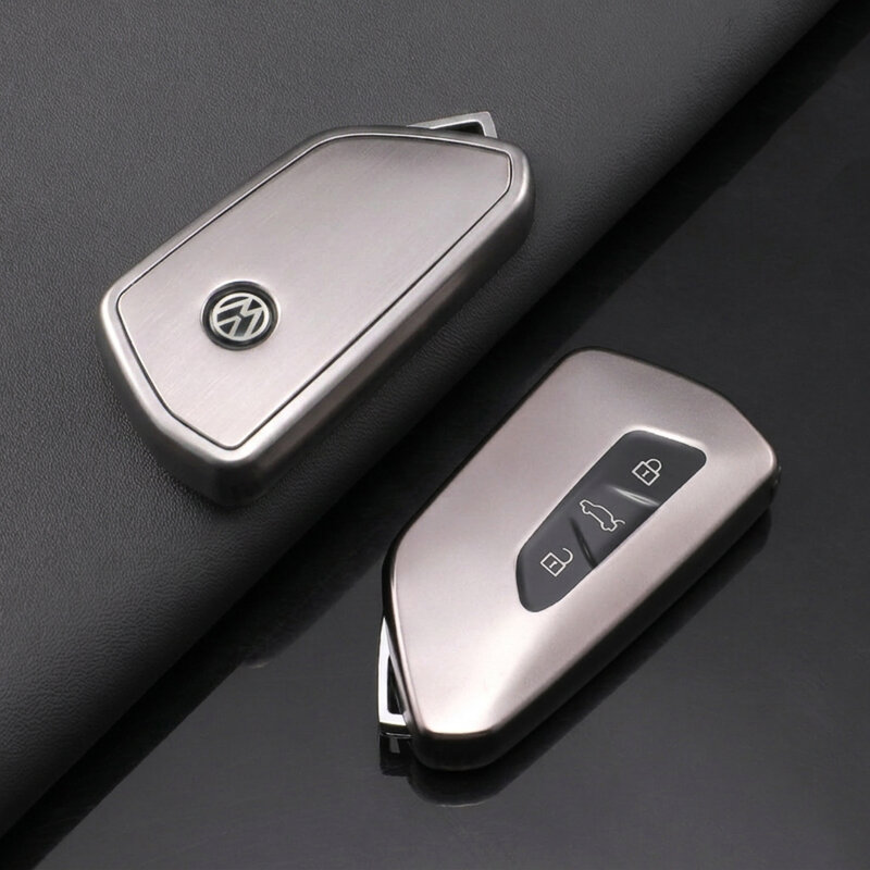Soft-TPU Hülle für Seat / Skoda / VW Autoschlüssel (Typ V11) in Gunmetal inkl. Schlüsselanhänger | Carocase Premium