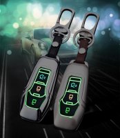 Alu Hartschalen Schlüssel Cover passend für Ford Autoschlüssel mit Leuchtfunktion  HEK17-F8
