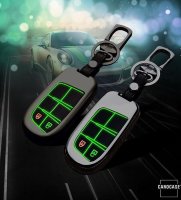 Alu Hartschalen Schlüssel Cover passend für Jeep, Fiat Autoschlüssel mit Leuchtfunktion  HEK17-J6