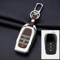 Alu Hartschalen Schlüssel Cover passend für Toyota Autoschlüssel mit Leuchtfunktion  HEK17-T4