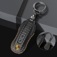 Carocase Carbon Schlüsselhülle für Porsche Autoschlüssel (Typ PE2) | Premium Carbon-Look Leder-Schutzhülle