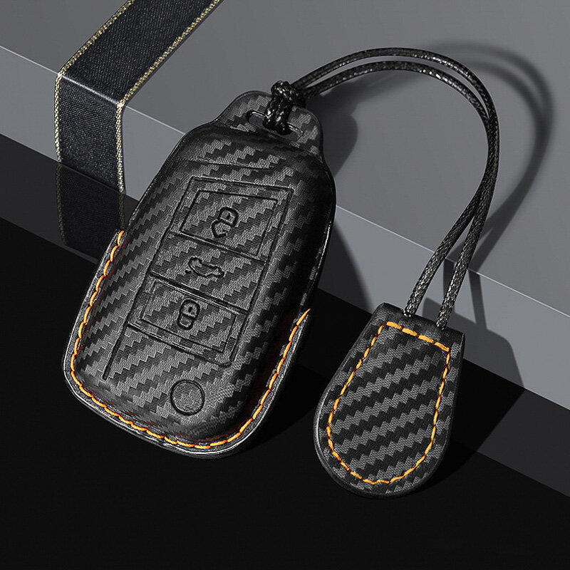 Carocase Coque de Clé Carbon pour clé de voiture Audi / Seat / Skoda / VW (Type V3X) | Coque de protection premium aspect carbone en cuir