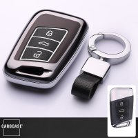 Hartschalen Schlüssel Cover passend für Volkswagen, Skoda, Seat Autoschlüssel mit Leuchtfunktion  HEK19-V4