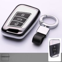 Hartschalen Schlüssel Cover passend für Volkswagen, Skoda, Seat Autoschlüssel mit Leuchtfunktion  HEK19-V4