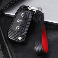 Carbon-Look TPU key fob cover case fit for Audi AX3 remote key black