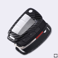 Carbon-Look TPU key fob cover case fit for Audi AX3 remote key black