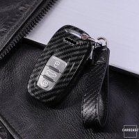 Coque de protection en Carbon-Look TPU pour voiture Audi clé télécommande AX4 noir