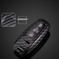 Carbon-Look TPU key fob cover case fit for Audi AX7 remote key black