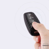Carbon-Look TPU key fob cover case fit for Audi AX7 remote key black