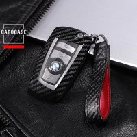 Carbon-Look TPU funda para llave de BMW B4, B5 negro