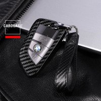 Cover Guscio / Copri-chiave Carbon-Look TPU compatibile con BMW B6, B7 nero