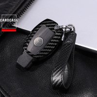 Carbon-Look Cover passend für Mercedes-Benz Schlüssel schwarz  HEK21-M7-S131-E