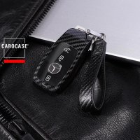 Carbon-Look Cover passend für Mercedes-Benz Schlüssel schwarz  HEK21-M9-S131-E