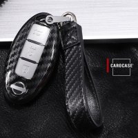 Carbon-Look TPU key fob cover case fit for Nissan N5, N6, N7 remote key black
