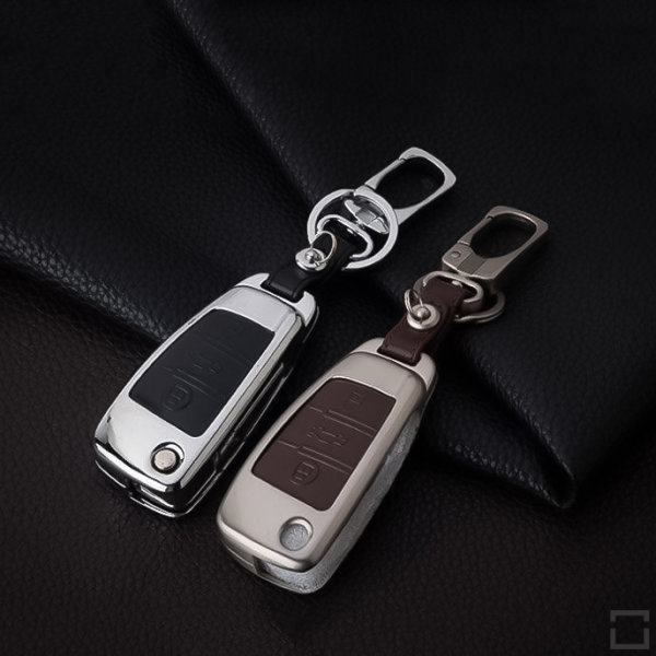 Alu Hartschalen Schlüssel Case passend für Audi Autoschlüssel  HEK2-AX3