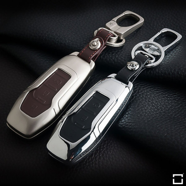 Alu Hartschalen Schlüssel Case passend für Ford Autoschlüssel HEK2