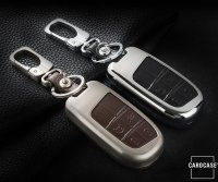 Alu Hartschalen Schlüssel Case passend für Jeep, Fiat Autoschlüssel  HEK2-J6