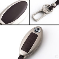 Alu Hartschalen Schlüssel Case passend für Nissan Autoschlüssel  HEK2-N6