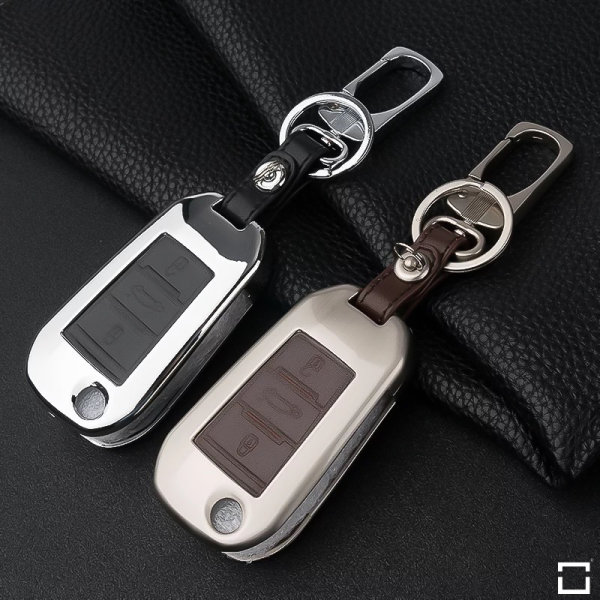 Alu Hartschalen Schlüssel Case passend für Citroen, Peugeot Autoschlüssel  HEK2-P3