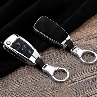 Aluminium, Alcantara Schlüssel Cover passend für Audi Schlüssel  HEK31-AX3