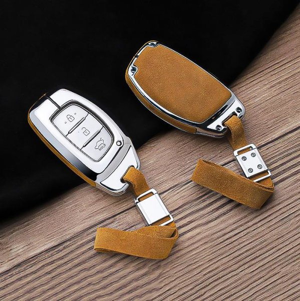 Passend für Hyundai Modelle – Schlüsselhülle aus echtem Leder – Petcfort