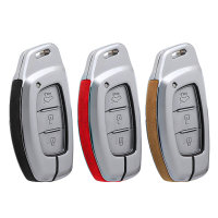 Aluminium, Alcantara/Leder Schlüssel Cover passend für Hyundai Schlüssel  HEK31-D1