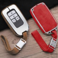 Aluminum, Alcantara/leather key fob cover case fit for...