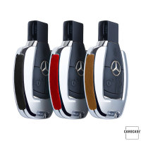 Coque de protection en Aluminium, Cuir Alcantara pour voiture Mercedes-Benz clé télécommande M6, M7