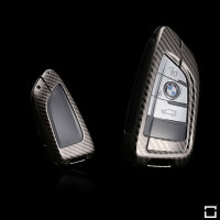 Premium Carbon-Look Aluminium-Zink Schlüssel Cover passend für BMW Schlüssel  HEK32-B7-S226