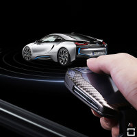 Premium Carbon-Look Aluminium-Zink Schlüssel Cover passend für BMW Schlüssel  HEK32-B8-S226