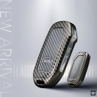 Premium Carbon-Look Aluminium-Zink Schlüssel Cover passend für Kia Schlüssel  HEK32-K8-S226