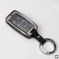 Premium Carbon-Look Aluminium-Zink Schlüssel Cover passend für Land Rover, Jaguar Schlüssel  HEK32-LR2-S226