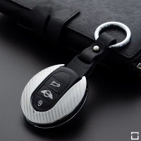 Premium Carbon-Look Aluminium, Aluminium-Zink Schlüssel Cover passend für MINI Schlüssel  HEK32-MC3